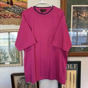 Vintage 90s Eddie Bauer Outdoor Outfitters Blank Plain Shirt Pink Size Large